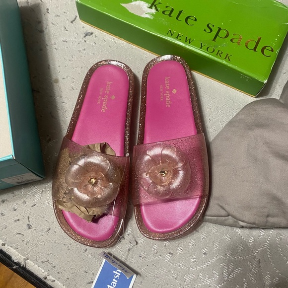 kate spade Shoes - Kate Spade Pink Glitter Slide Sandals